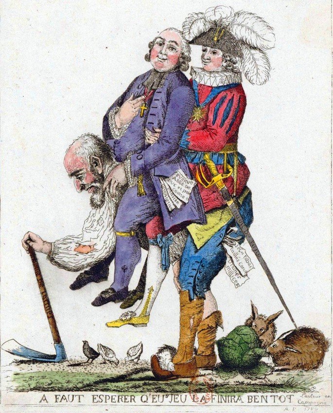 Devemos torcer para que o jogo acabe logo. Gravura. Autor desconhecido. Paris, 1789