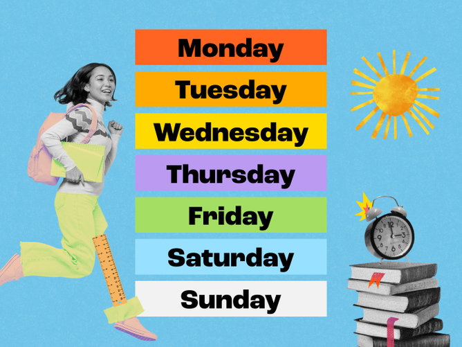 Dias da semana em inglês (Days of the week)
