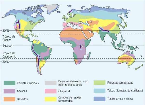 Distribuição dos biomas mundiais