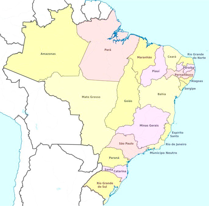 O processo de divisão regional do território brasileiro