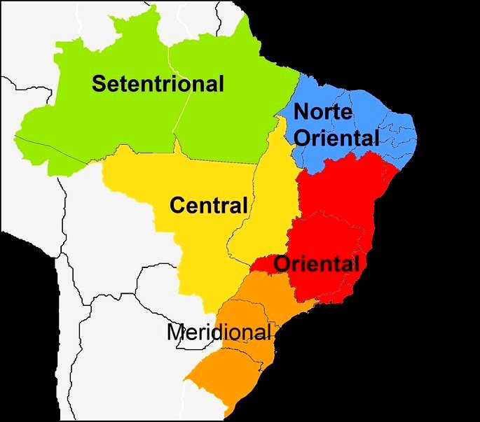Brasil: Divisão Regional do IBGE - 1980 - Disciplina - Geografia