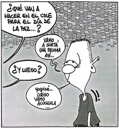 Charge da prova de espanhol do enem falando sobre diversidade linguística