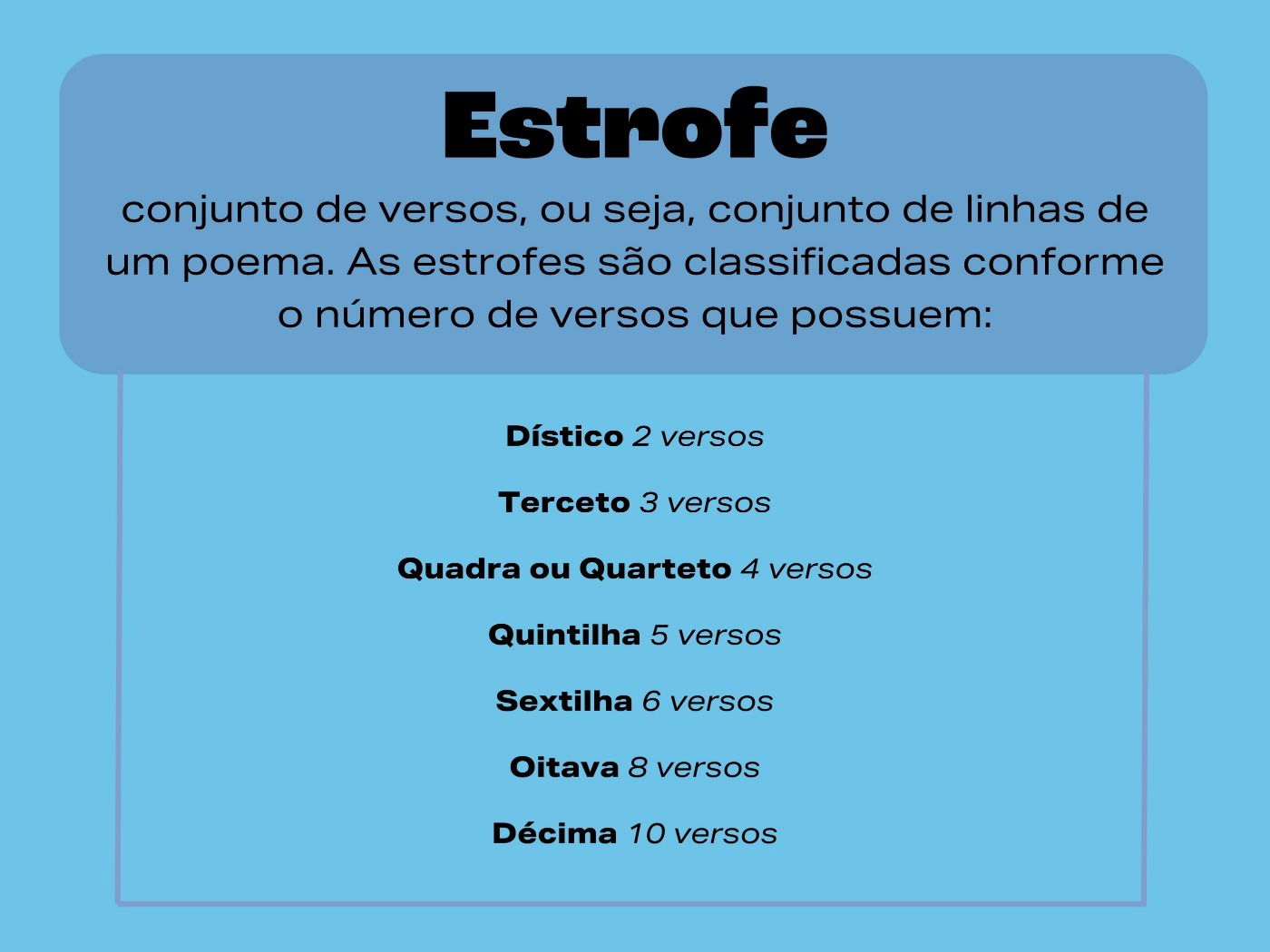 Poema versos estrofes tem quantos quantas