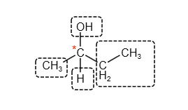 Fórmula estrutural do 2-butanol