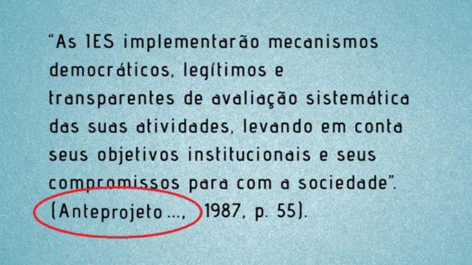 Exemplo de cita&ccedil;&atilde;o pelo sistema de chamada autor-data sem autoria