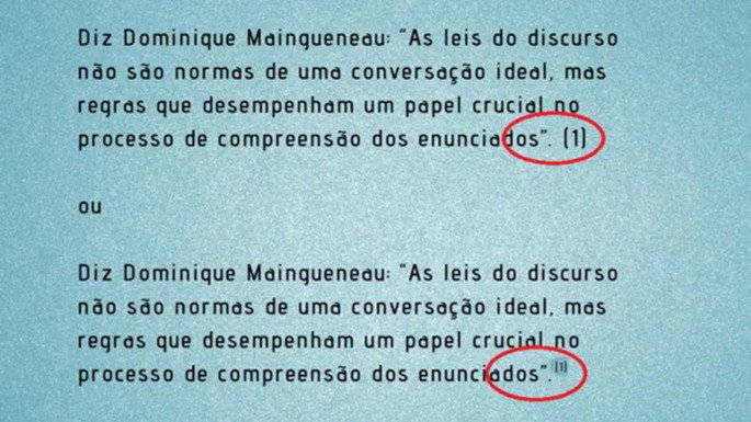 Exemplo de cita&ccedil;&atilde;o pelo sistema de chamada num&eacute;rico