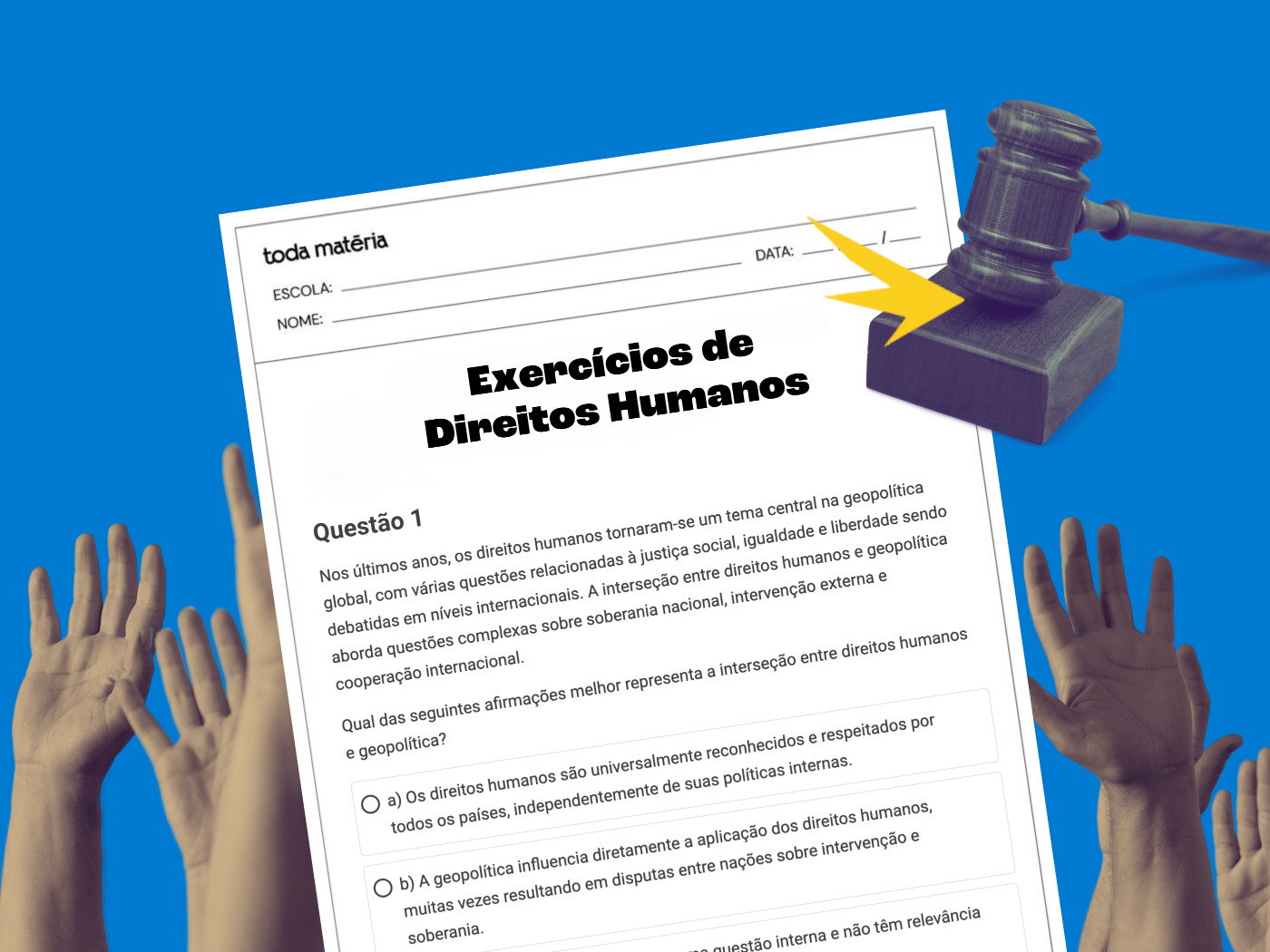 Exercícios sobre Direitos Humanos com gabarito comentado - Toda Matéria