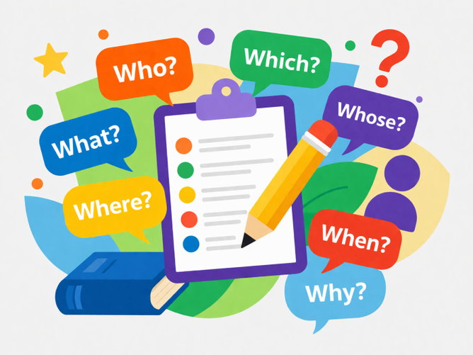 Exercícios sobre interrogative pronouns (pronomes interrogativos em inglês)