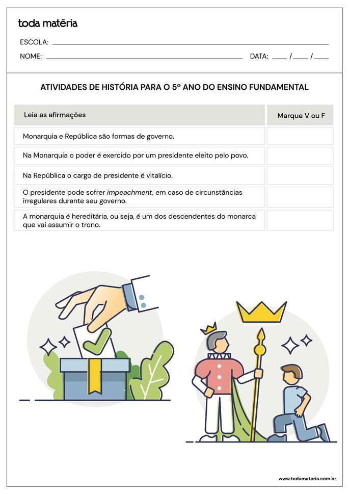 Questão 2 - folhas de atividades de história para 5º ano do ensino fundamental_respostas
