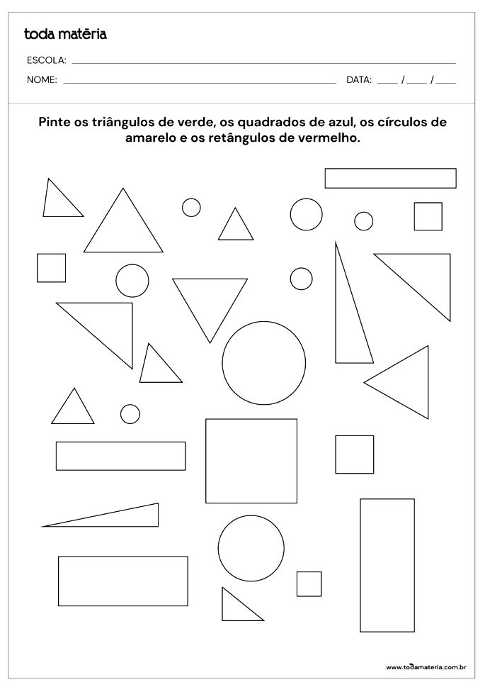 Atividades com formas geométricas em inglês Confira:  Atividades com  formas geometricas, Atividades com formas, Atividades