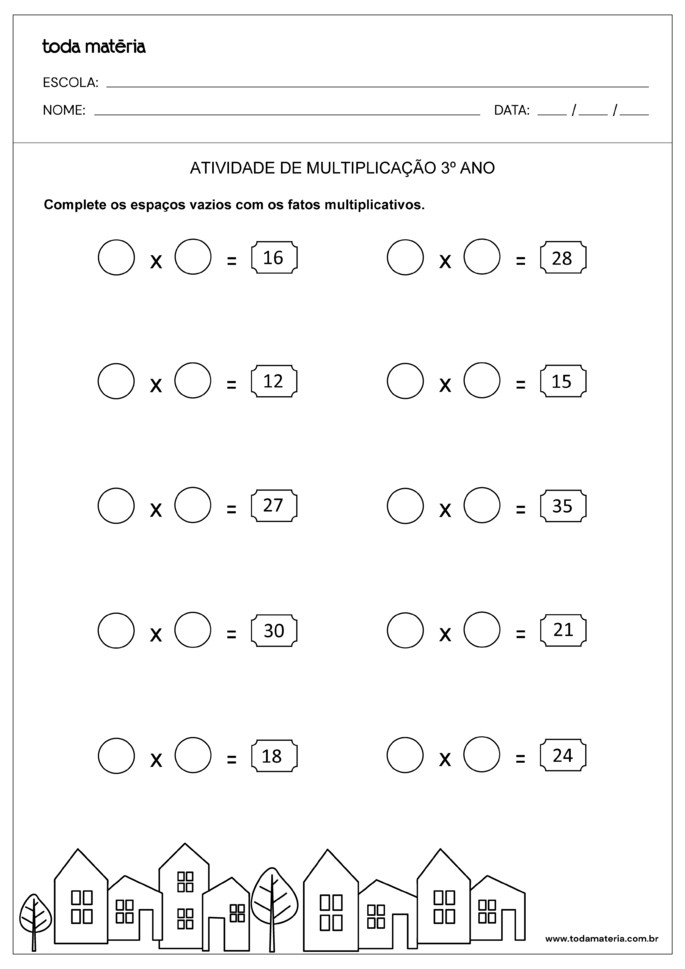 37 Atividades Educativas de Multiplicação  Atividades de multiplicação,  Matemática, Atividade multiplicação