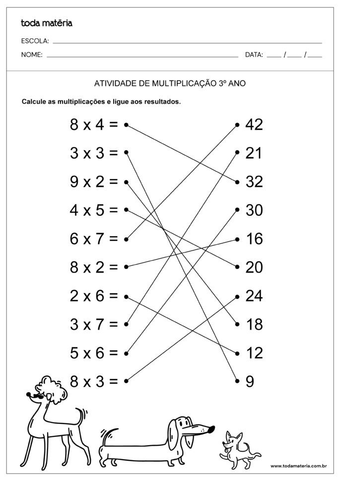 QUIZ DE MATEMÁTICA - 2º ANO - 3º ANO (EF) - MULTIPLICAÇÃO