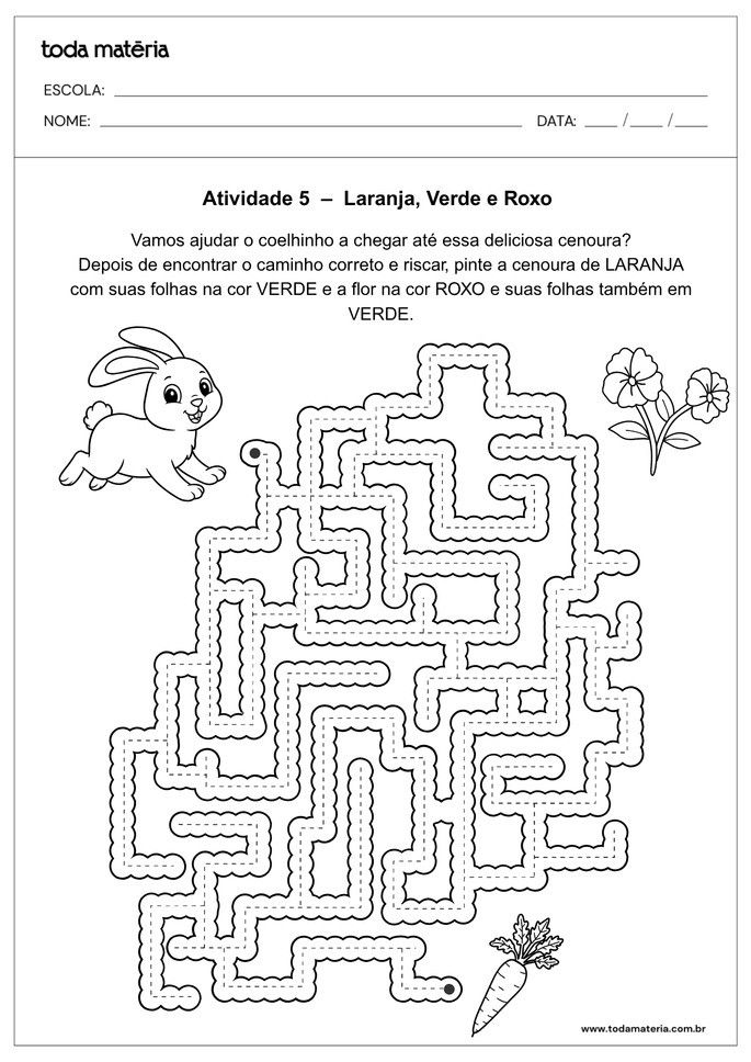 Folha 5-Atividade Ed.Infantil -Cores Secundárias