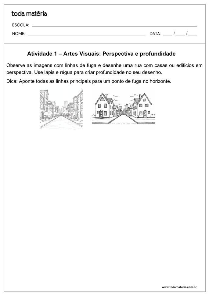 Atividade 1 – Artes Visuais: Perspectiva e profundidade