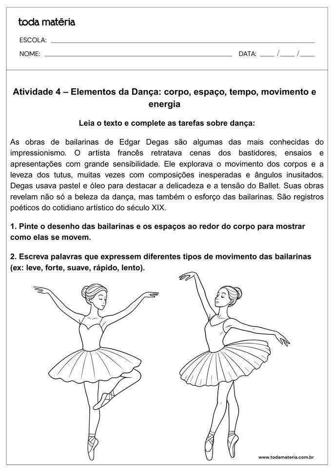 Folha de Atividade 4-Elementos da Dança