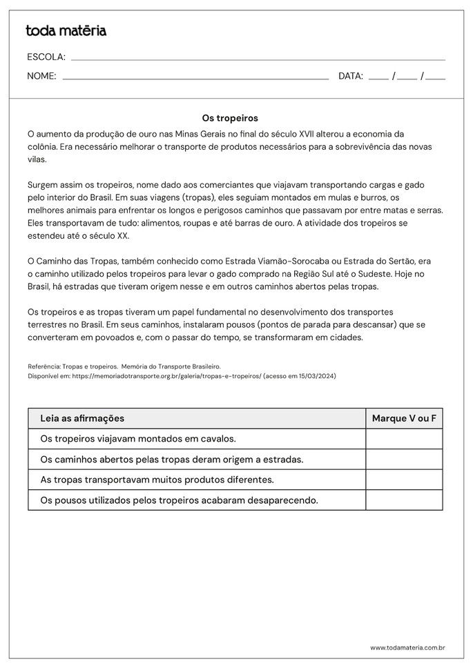 Atividades de história 4 ano do Fundamental para desenvolver habilidade EF04HI07 - folha 5