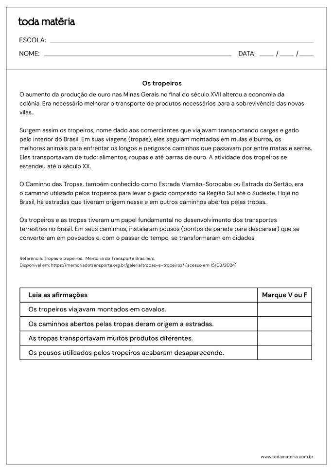 Atividades para desenvolver a habilidade EF04HI07 (História 4º ano ...