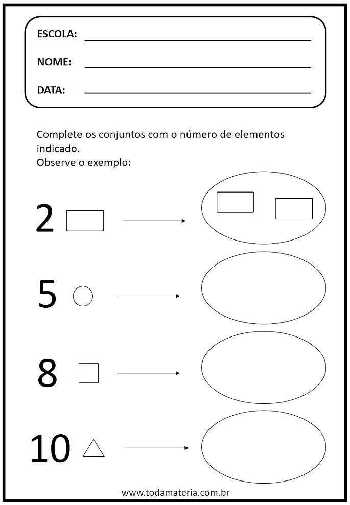 Atividades de matemática para educação infantil - Toda Matéria