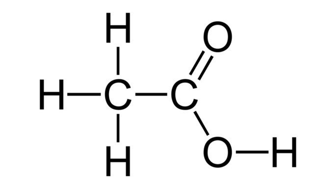 fórmula estrutural do ácido acético