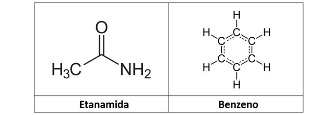 Estrutura etanamida e benzeno