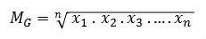 Fórmula média geométrica