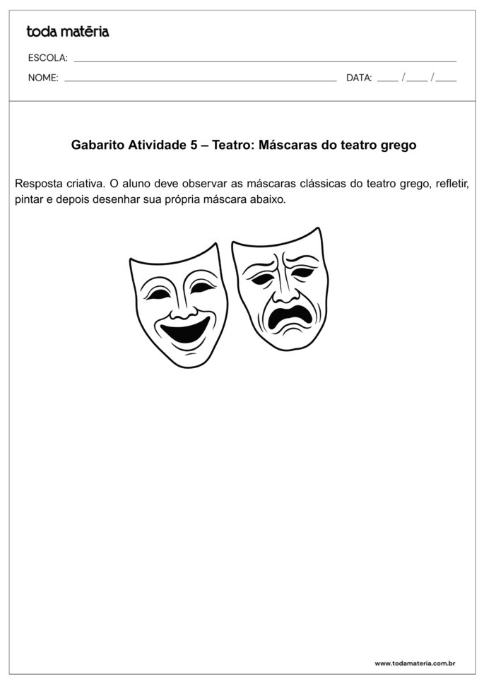Gabarito Atividade 5-Artes-9º Ano