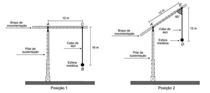 guindaste em duas posições usado em questão do enem 2020