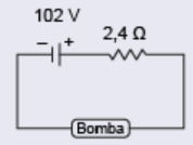 bomba com 102 V de tensão elétrica