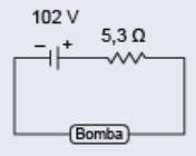 bomba com 102 V tensão elétrica