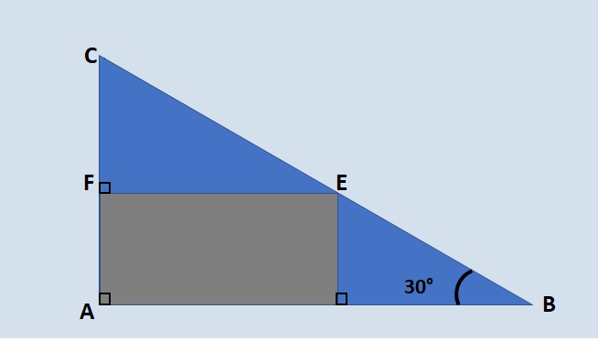 triângulo ABC, onde CF mede 20 cm e BC mede 60 cm