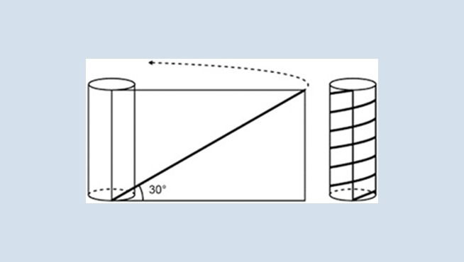 figura de cilindro circular reto com para ser decorado com faixa retangular