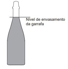 figura indicando nível de envasamento de garrafa de espumante