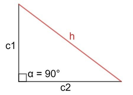 Hipotenusa em um triângulo retângulo.