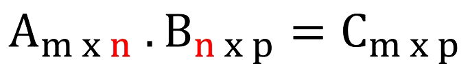 Possibilidade de multiplicação entre duas matrizes.