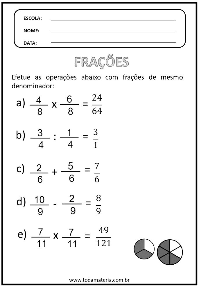 Atividades de divisão para 5º Ano –