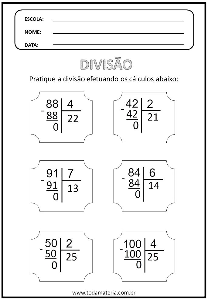 Atividades De Matemática 4 Operações  Atividades de multiplicação,  Matemática, Atividades de matemática