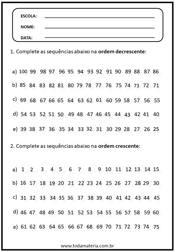 Atividades de Matemática do 6º ano - Toda Matéria