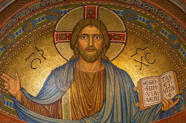 Pintura de Jesus na abadia de Maria Laach, na Alemanha