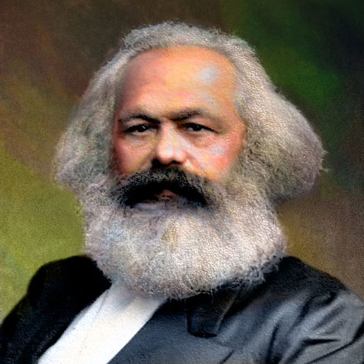 Foto de Karl Marx de meio corpo