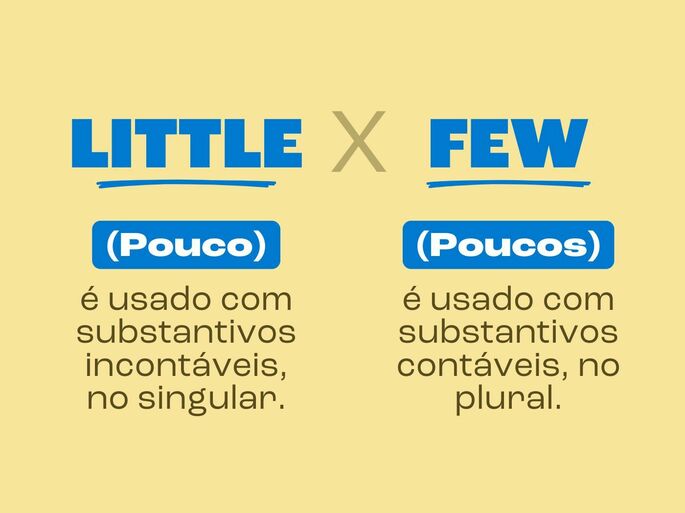 explicação sobre como usar little e few