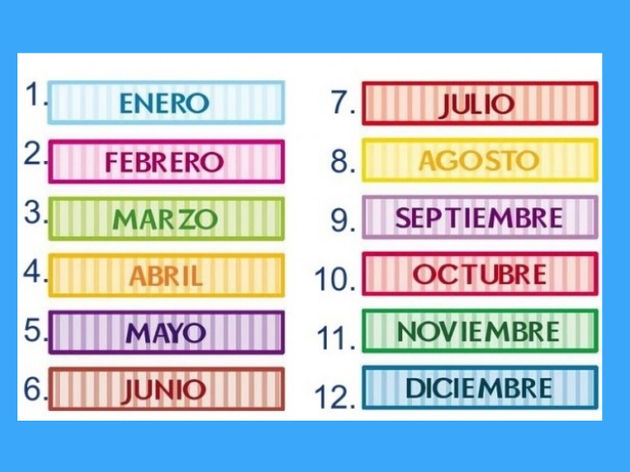 Aprendendo o calendário, Meses do ano