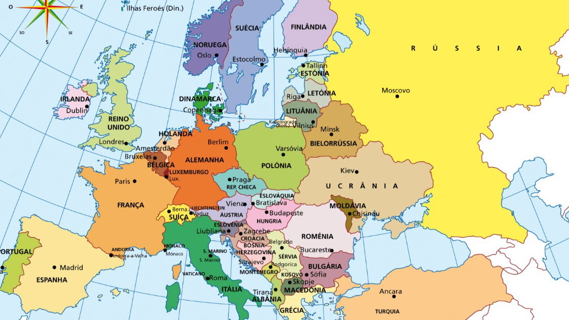 Mapa Geográfico Do País Europeu Portugal Com Cidades Importantes