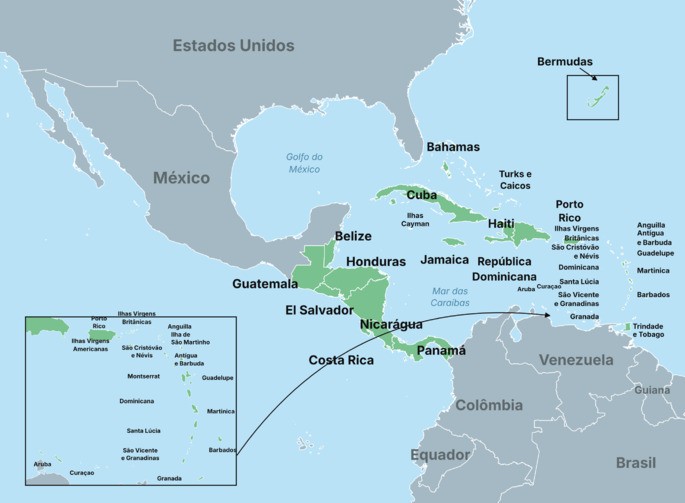 Mapa da Am&eacute;rica Central