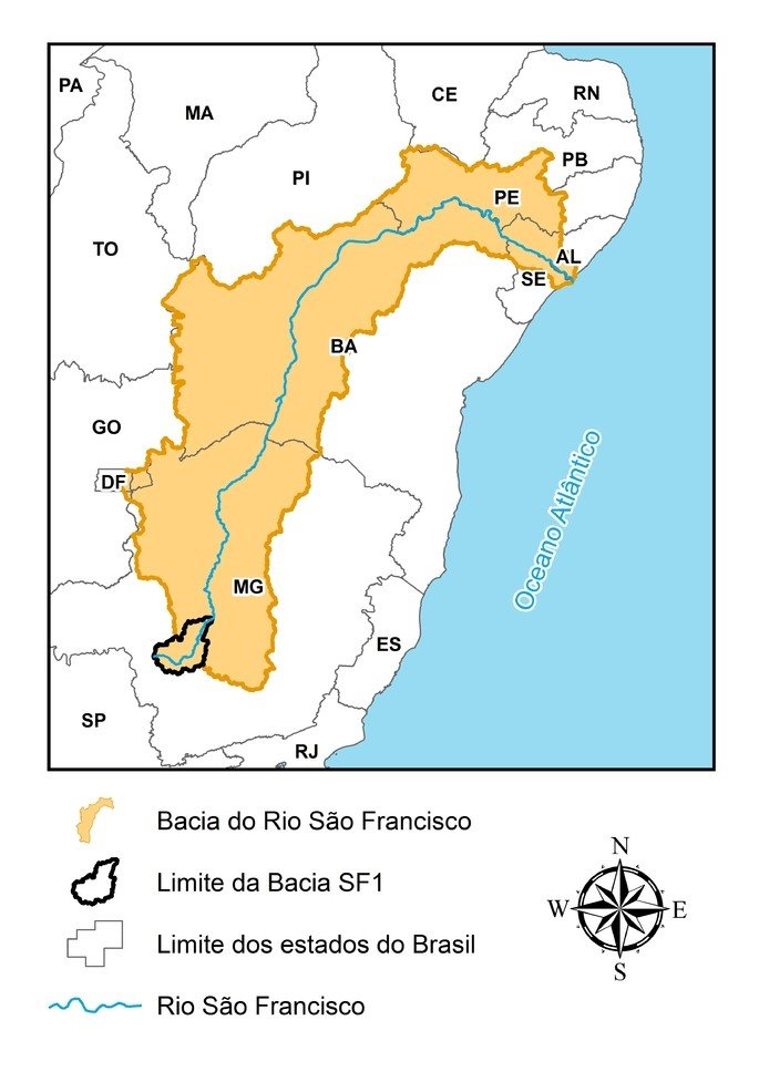 Mapa da Bacia do São Francisco