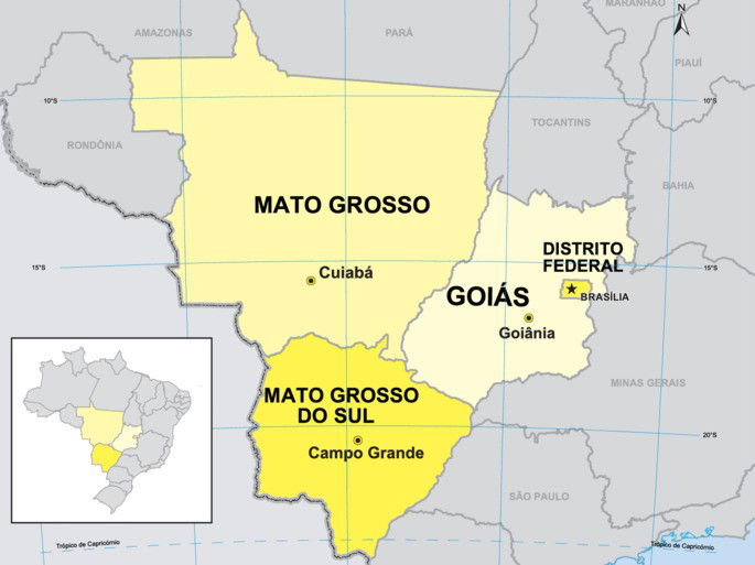 Mapa do centro-oeste