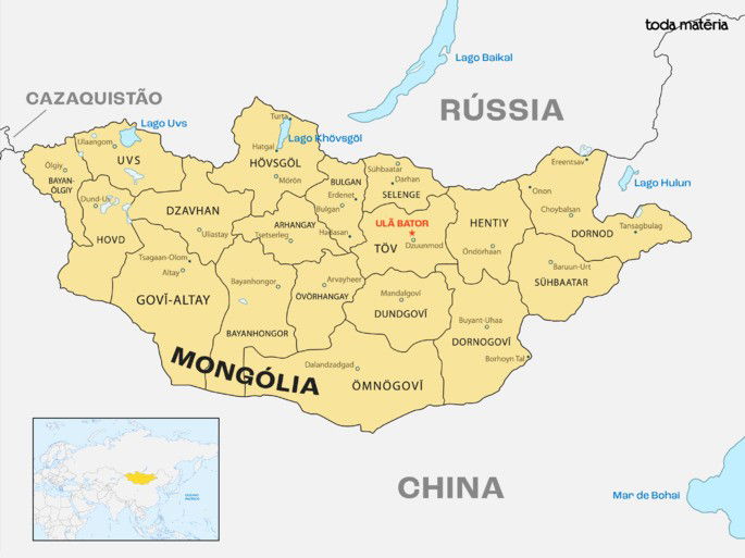 Mapa da Mongólia