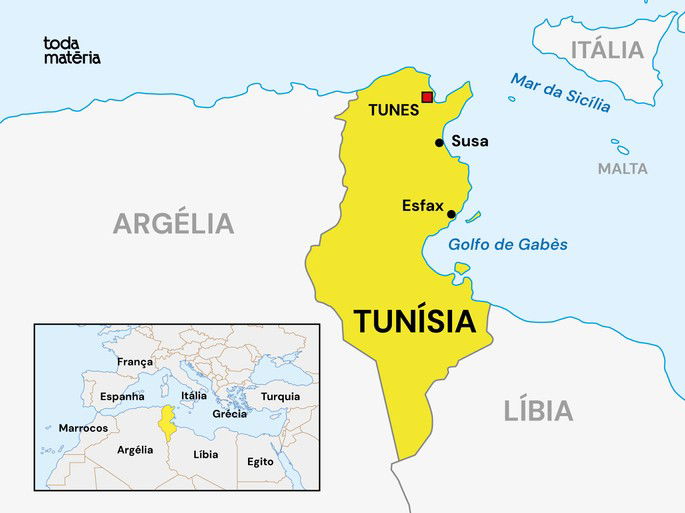 Mapa da Tunísia