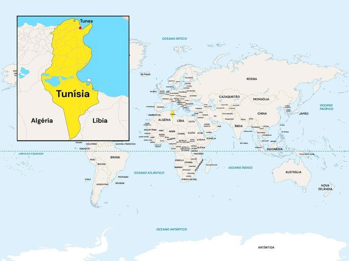 Mapa da Tunísia