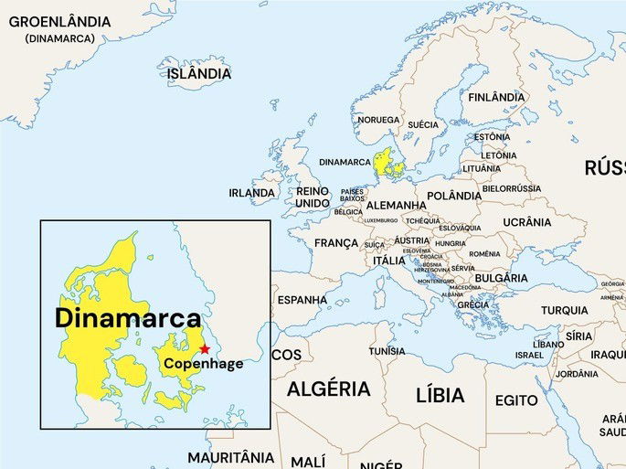 Mapa da Dinamarca