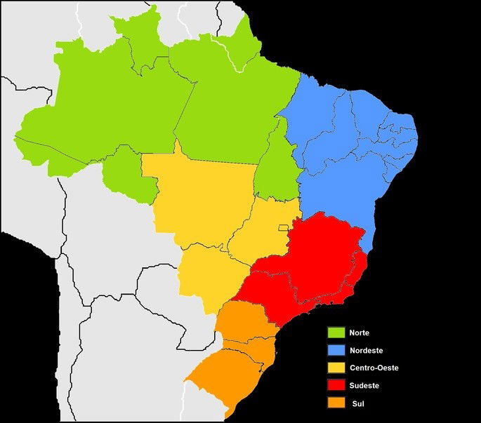 Brasil: Divisão Regional do IBGE - 1945 - Disciplina - Geografia